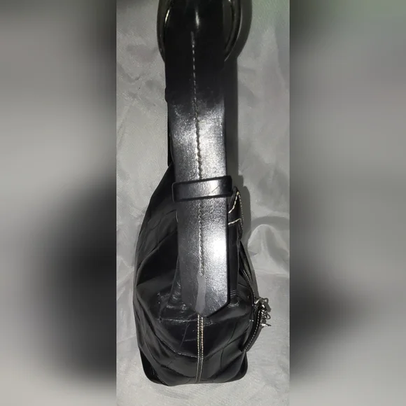 Dooney & Bourke Black Croc-Patterned Hobo Bag - Picture 5 of 10